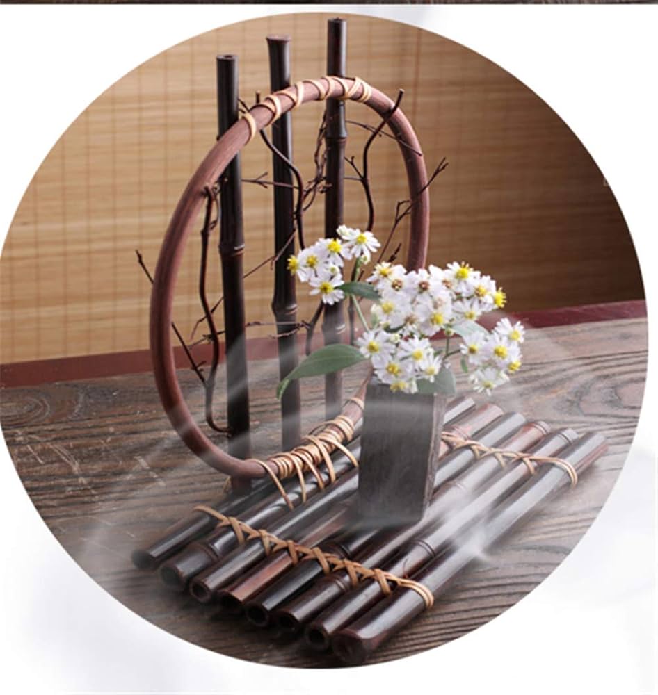 Amazon.co.jp: tonntyann 和風 竹編み 花器 花瓶 竹器 丸い月の