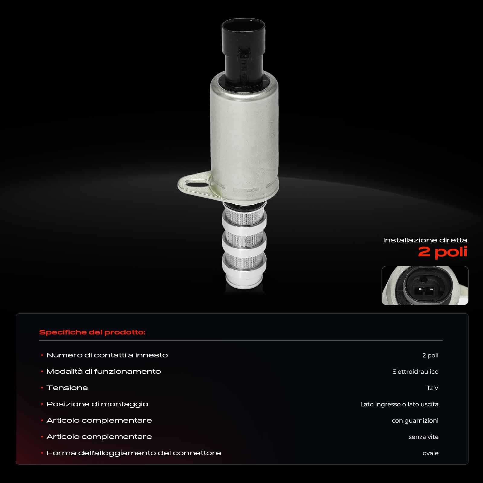 Frankberg Valvola di comando Regolatore dell'albero a camme Benzina Compatibile con 500 312 1.2L KA RU8 1.2L Punto Evo 199 1.2L 169 1.2L Grande Punto 199 1.4L Replace# 9S5112K073AA