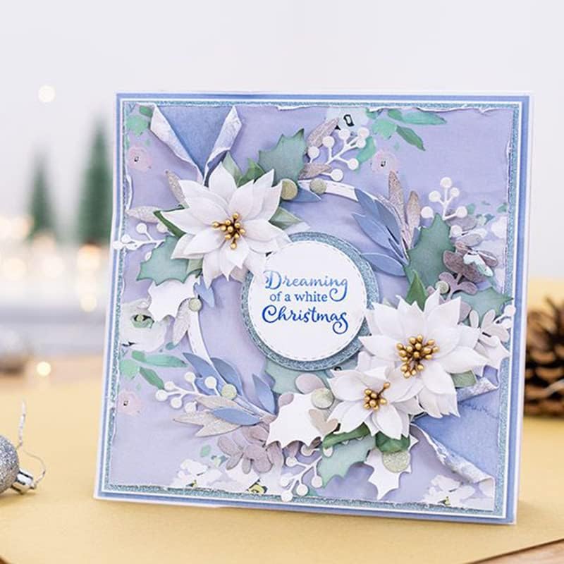 Lapoo Flowers Cutting Die for Scrapbooking - Durable, Cut Stencils for DIY Scrapbook Photo Album Decorative Paper Card, Metal Card Making Supplies (Garland 3.5 x 3.3 in)