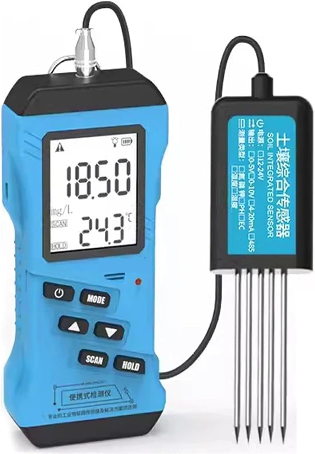 VCHICS Testeur Rapide de Sol 7 en 1, testeur d'azote, de phosphore, de Potassium NPK, pH, humidité, conductivité des nutriments, Compteur EC pour Le Jardinage et l'agriculture
