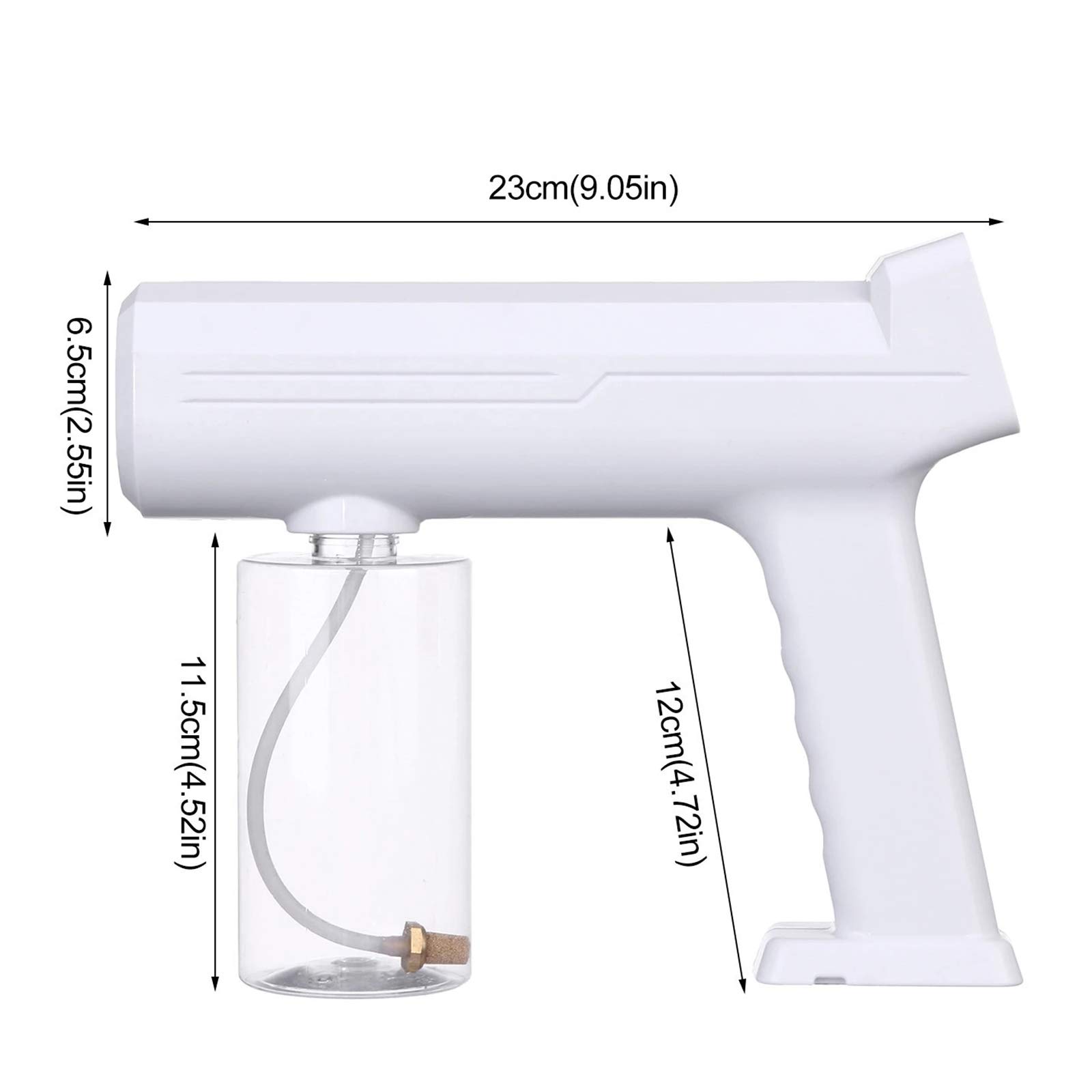 Portable Nano Disinfectant Spray Gun, Touch Screen Rechargeable Electric Sprayer, 300Ml Wireless Portable Electrostatic Mist Fogger Machine, Blue Ray Handheld Nano Spray Gun Atomizer for Office Room C