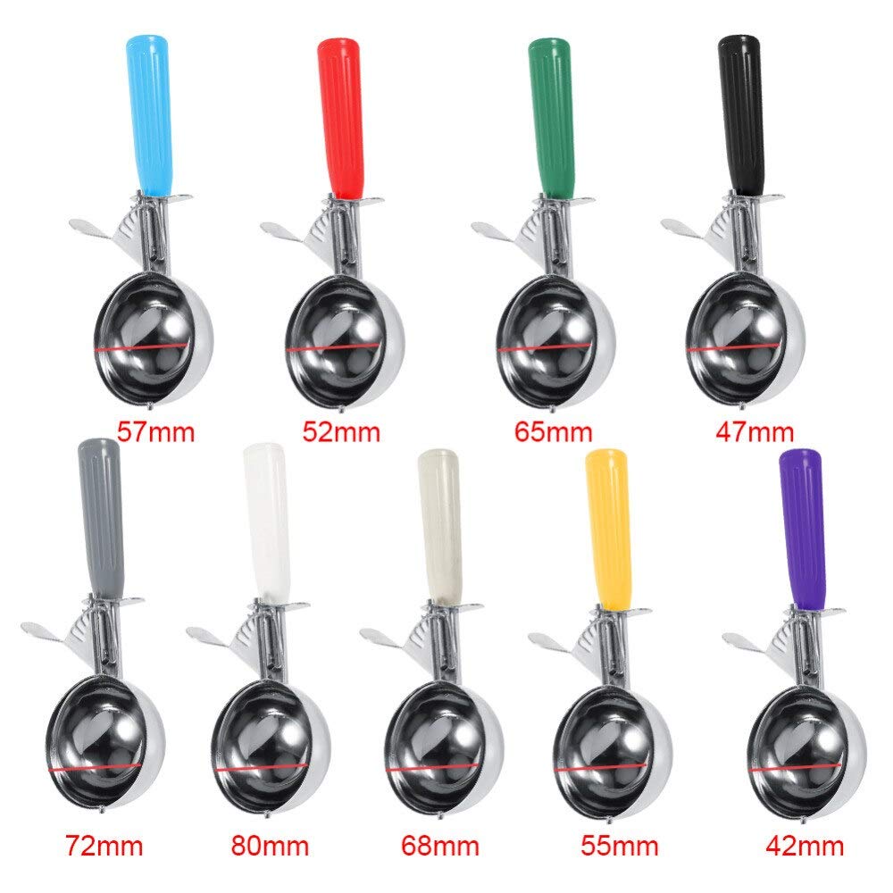 Paletta per Gelato in Acciaio Inossidabile, Cucchiaio da Paletta per Frutta con Manico in Plastica,Porzionatori da Gelato Adatto per Fare il Gelato, Anguria, Lo Scoop Di Patate (8CM-White)