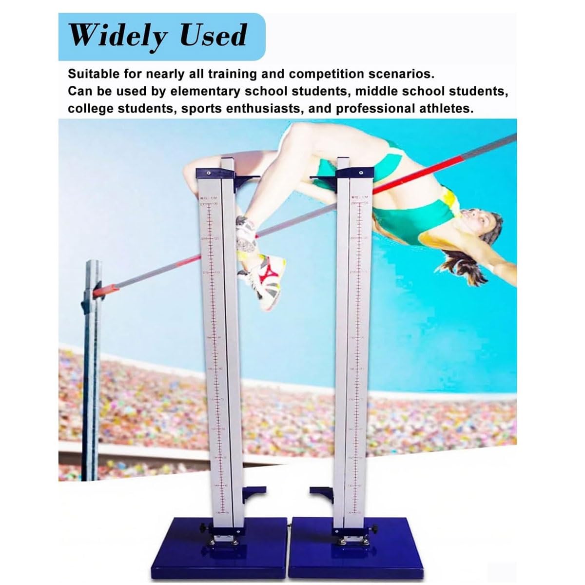 Soporte portátil para entrenamiento de salto de altura, postes de aluminio para salto de altura en pista de atletismo con 2 marcos verticales ajustables, probador de eventos de salto de atletismo, p