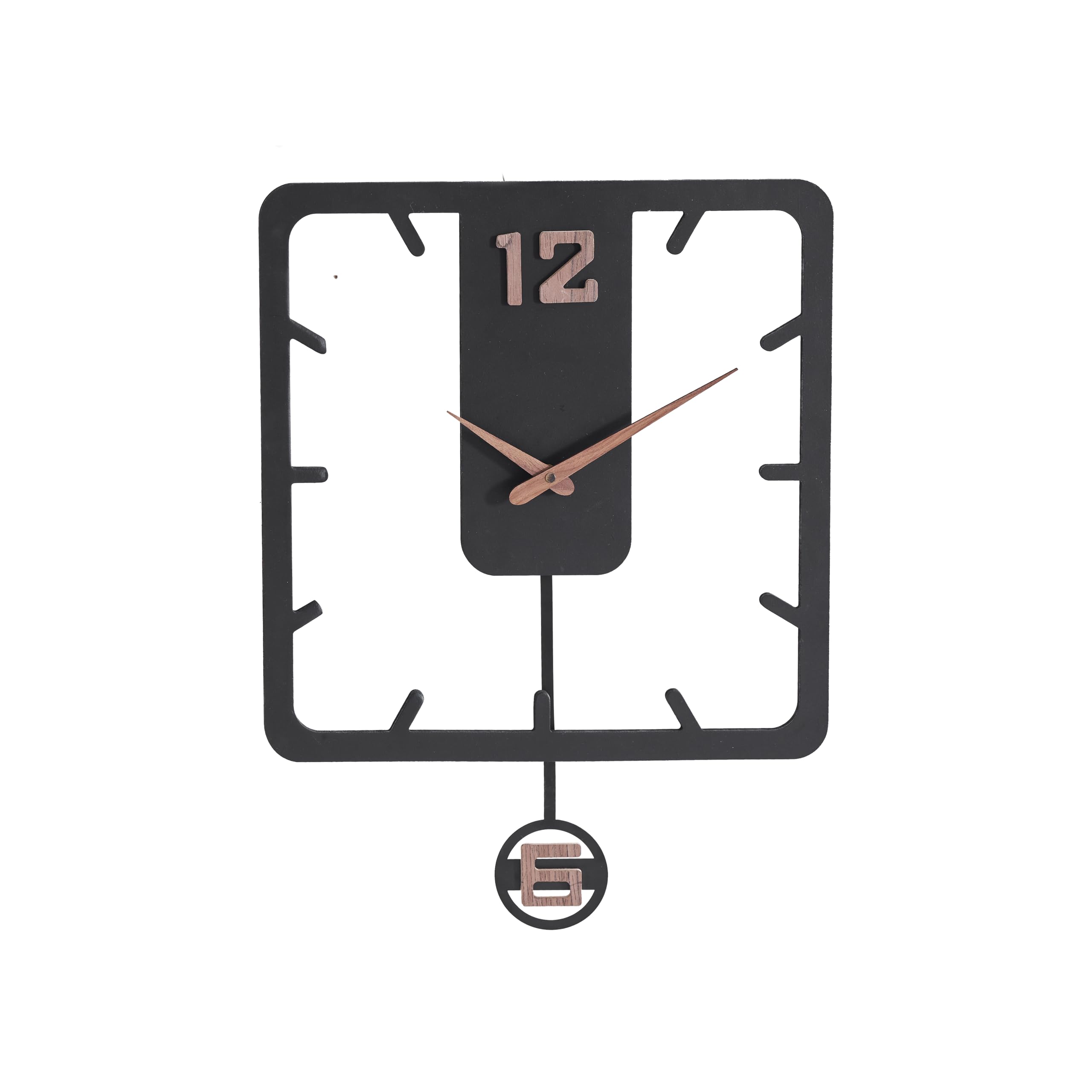 K&L Wall Art Große Pendeluhr Holz Wanduhr leise Holzwanduhr Vintage Holzuhr lautlos Uhrwerk ohne Tick-Geräusche