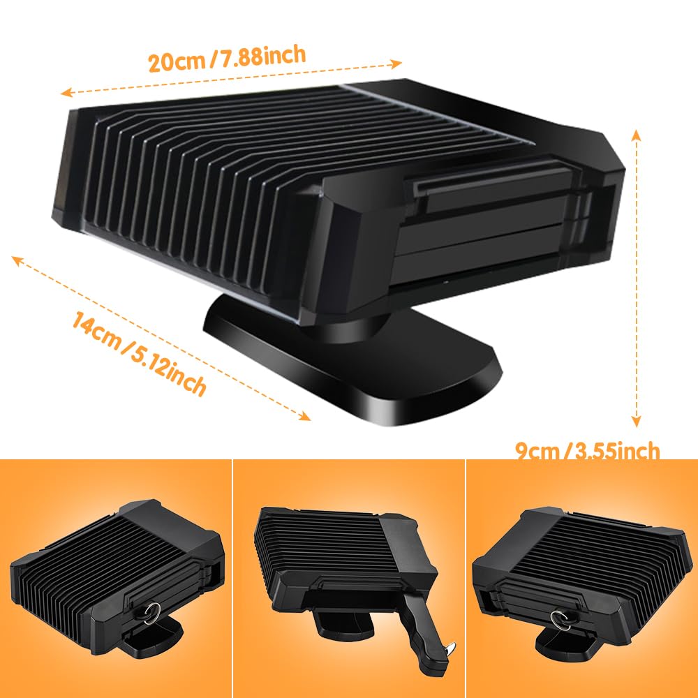 Chauffage de voiture Baceyong, ventilateur de refroidissement de chauffage de voiture 2 en 1 12V 300W - Dégivreur de dégivrage à chauffage rapide