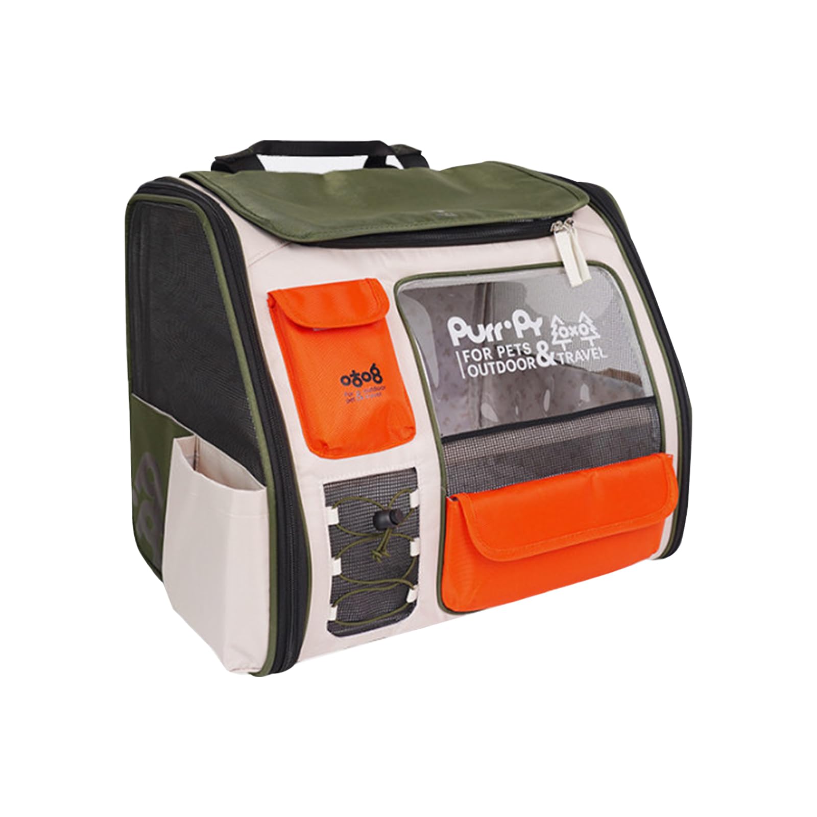 Galatée Mochila para Mascotas Fabricada En Tejido De Poliéster con Malla Especial, Transpirable y Duradera, Plegable para Un Fácil Almacenamiento, Cómoda y Espaciosa (Verde)