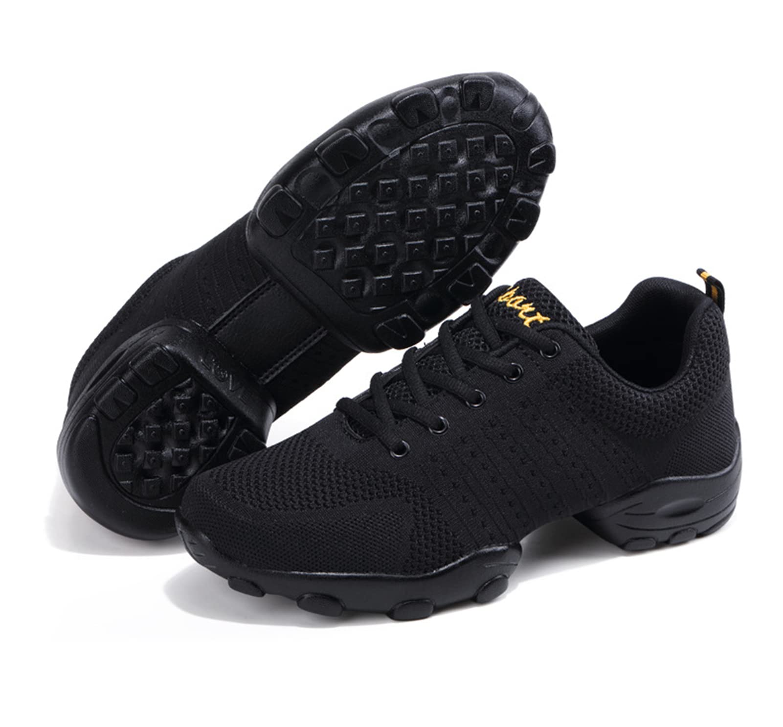 Zapatos De Baile para Hombres, Zapatos De Baile De Deportes Casuales, Adulto De Los Hombres Volando Tejido De Malla Suave Aptitud Suave Fitness Four Seasons Dance Shoes(40 EU, Black)
