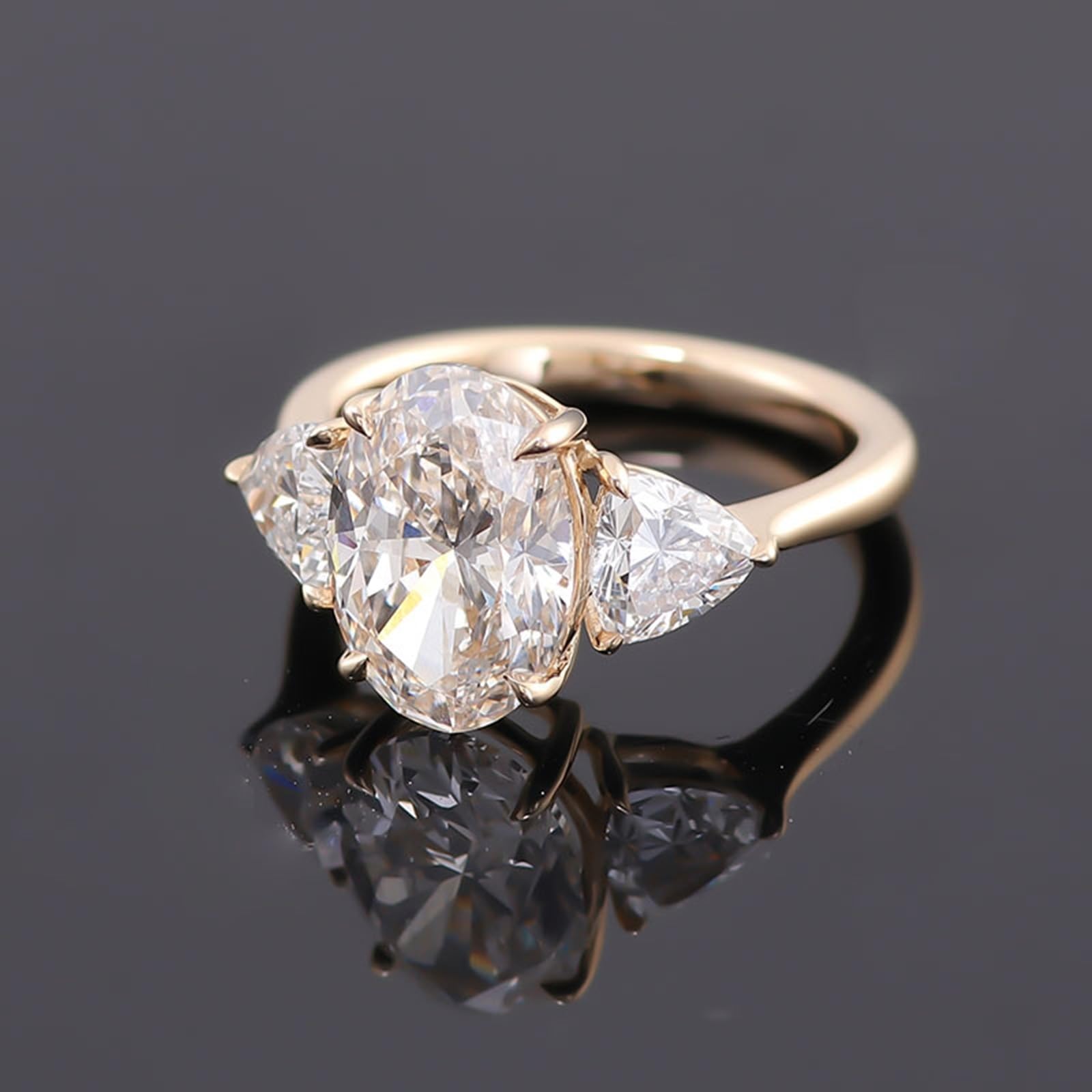 Anillo de oro amarillo para mujer, Moissanite, anillo de compromiso, oro auténtico 375/585/750, elegante anillo de boda de 9 K/14 K/18 K, oro con grabado para mujeres