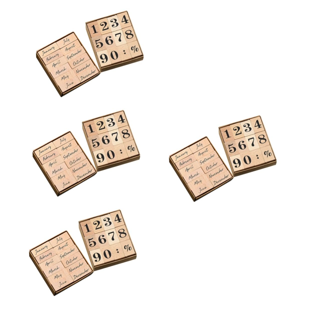 SHINEOFI 4 Sätze Kleine Monatsstempel Weihnachtsstempel Weihnachtsbriefmarken Geschenkkartendekoration Journaling Für Immer Mehrzweckstempel Briefmarken Selber Machen Hölzern Stück * 4