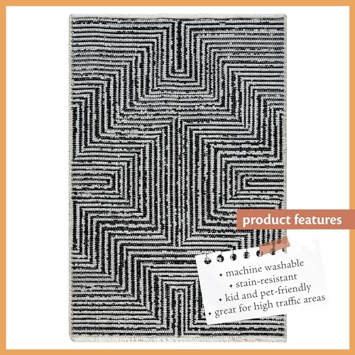 Tapete decorativo Indigo Ink 2x3 negro blanco geométrico miniatura 3