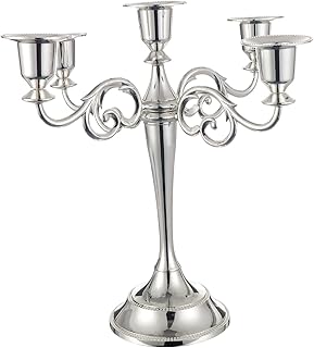 Candle Holder 5-Arms Metal Candle Stand for Taper Candles, V