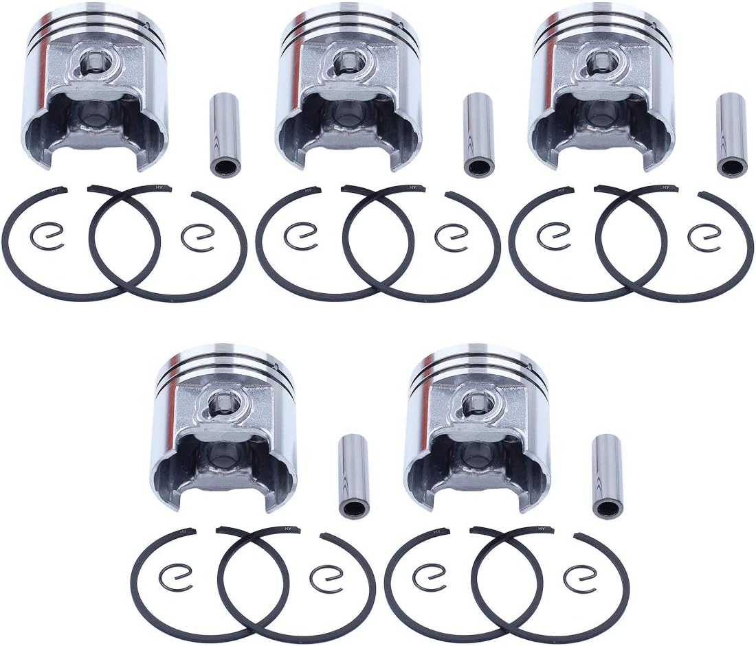 5 X 37mm Piston 8mm Pin/Finger Ring Kit for STIHL 017 MS170 MS 170 Chainsaw OEM# 1130 030 2000 Replace for Parts