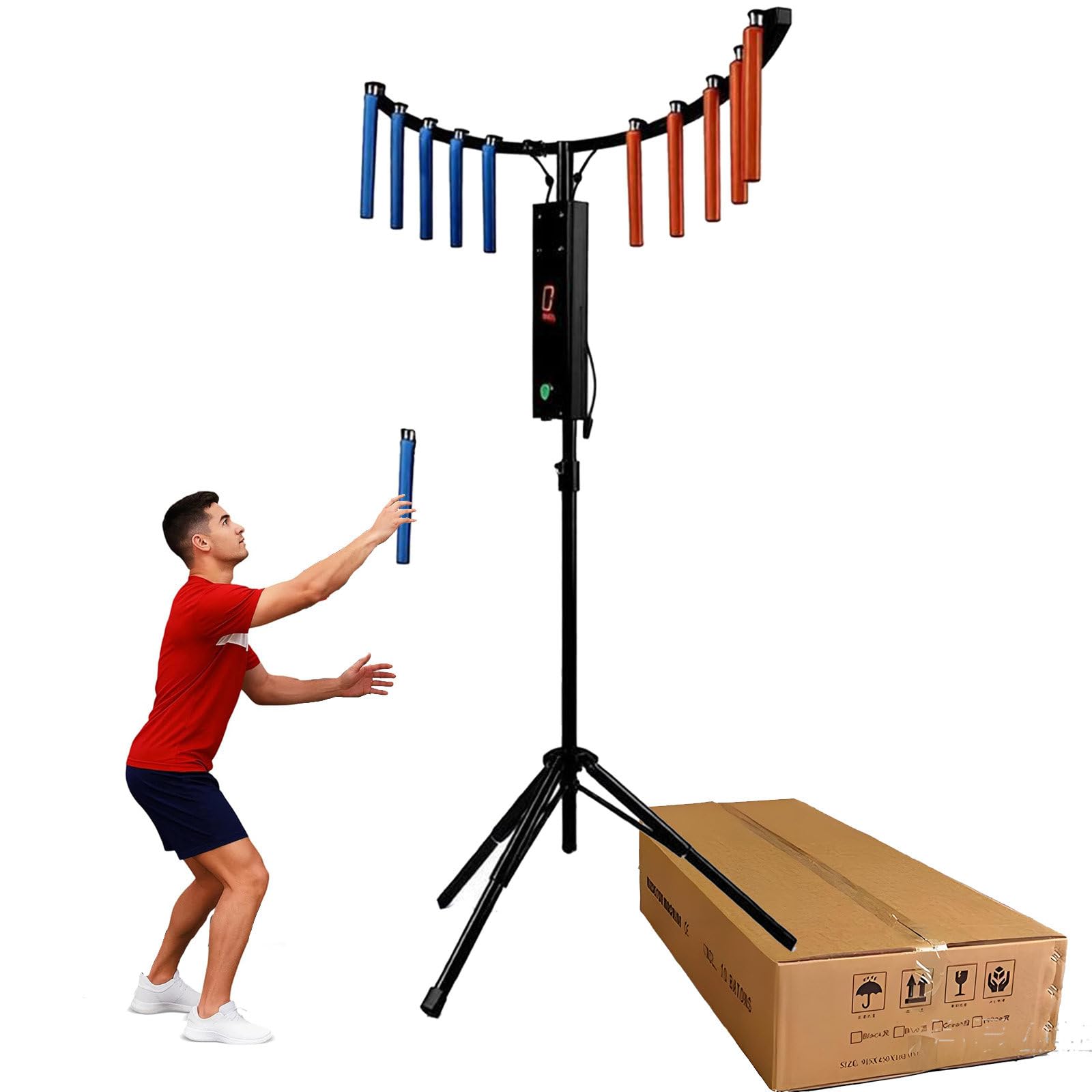 GIZMIT Arcade Game Machine, Catching Stick Game Machine – Hand-Eye Coordination Reflex Training Game with Adjustable Speed ​​Modes for Improved Concentration and Reaction Skills Black