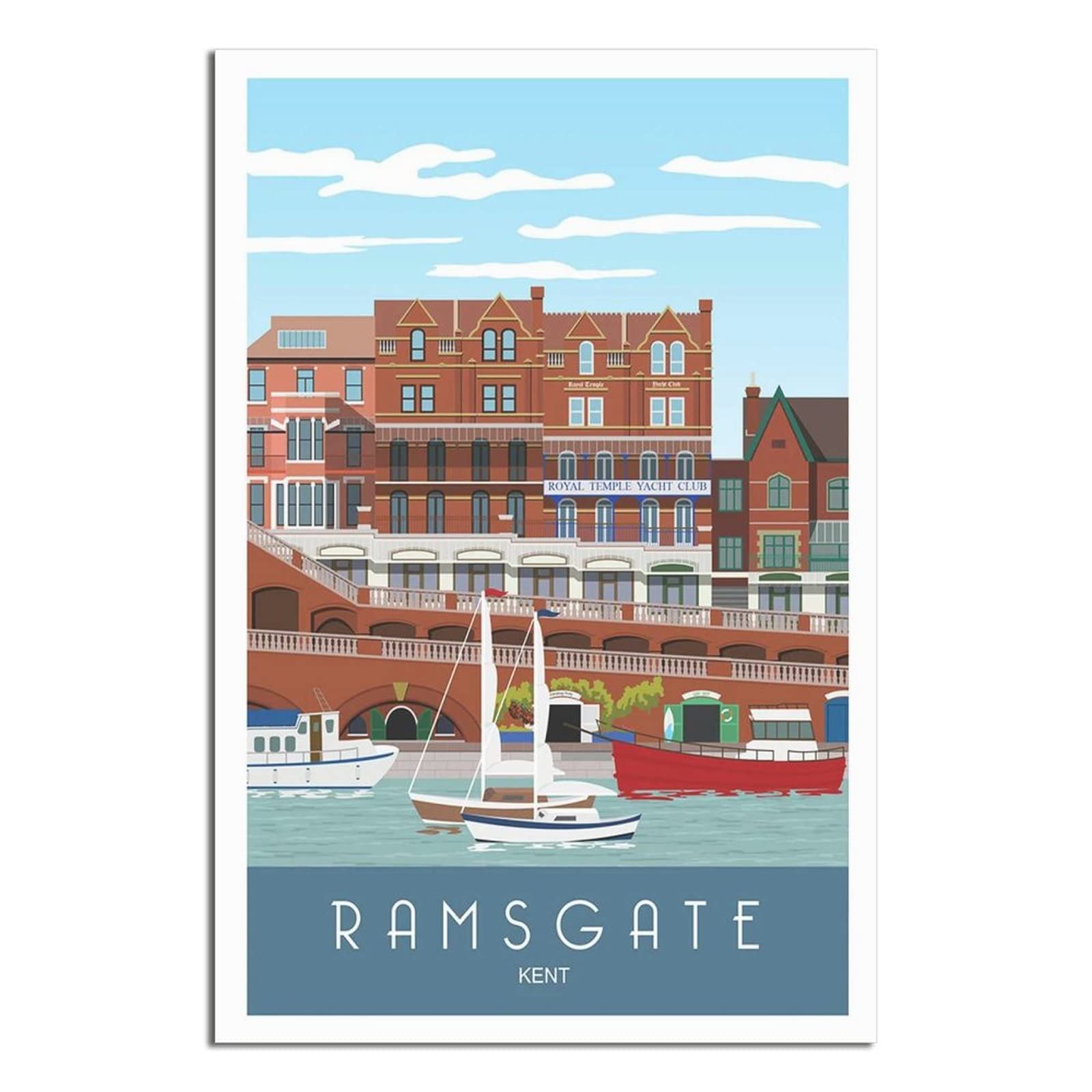 Ktywz A085 Vintage Metal Tin Signs Ramsgate Harbour Kent Ideal For Pub Shed Bar Office Man Cave Home Bedroom Dining Room Kitchen 15X30cm