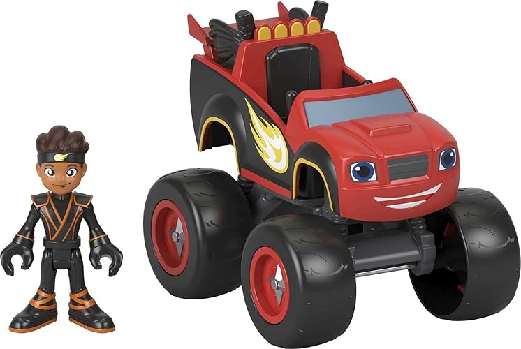 Fisher-Price Blaze y las Máquinas Monstruo Juguetes Camión y Figura Set, Ninja Blaze & AJ, Juguetes de Carreras Preescolar para Niños de 3+ Años