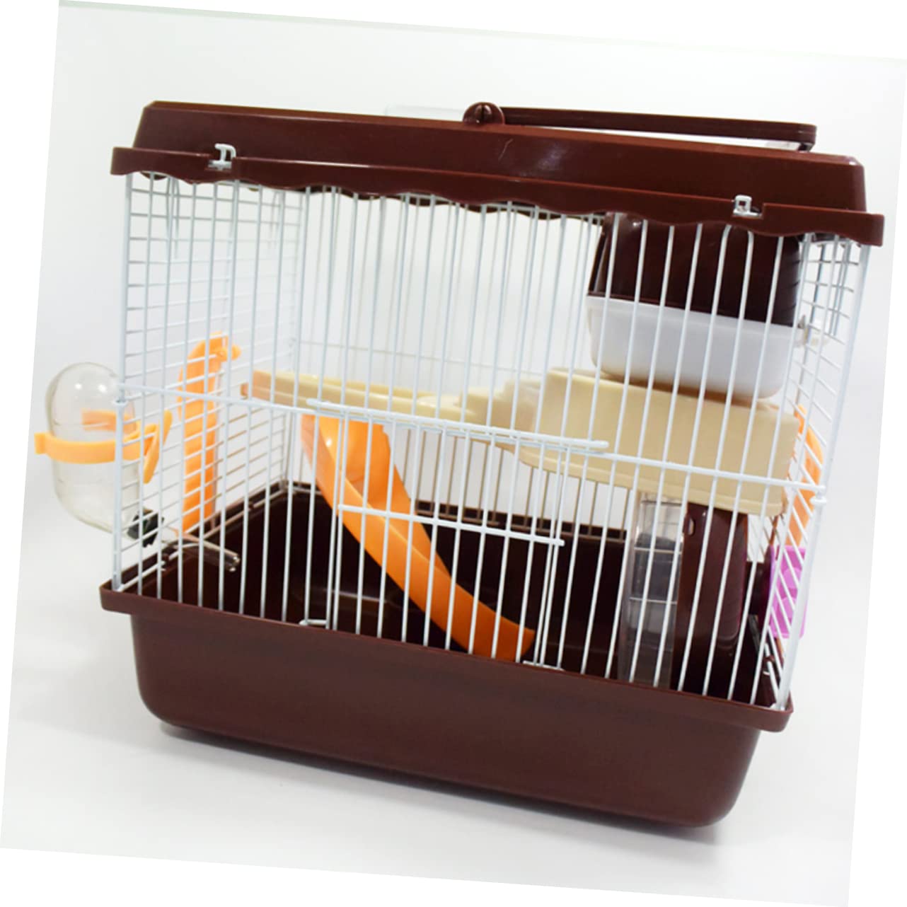 Gabbia per Criceti Multifunzionale Luxury House Coffee | Pp e Filo di Ferro, Ruota e Beverino Antifuoriuscita Inclusi, Design Chic per Casa