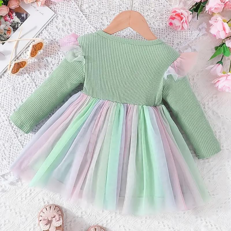 Image of Niren Enterprise Broadbill Full Sleeve net and Modal Fabric Baby Girl Frock