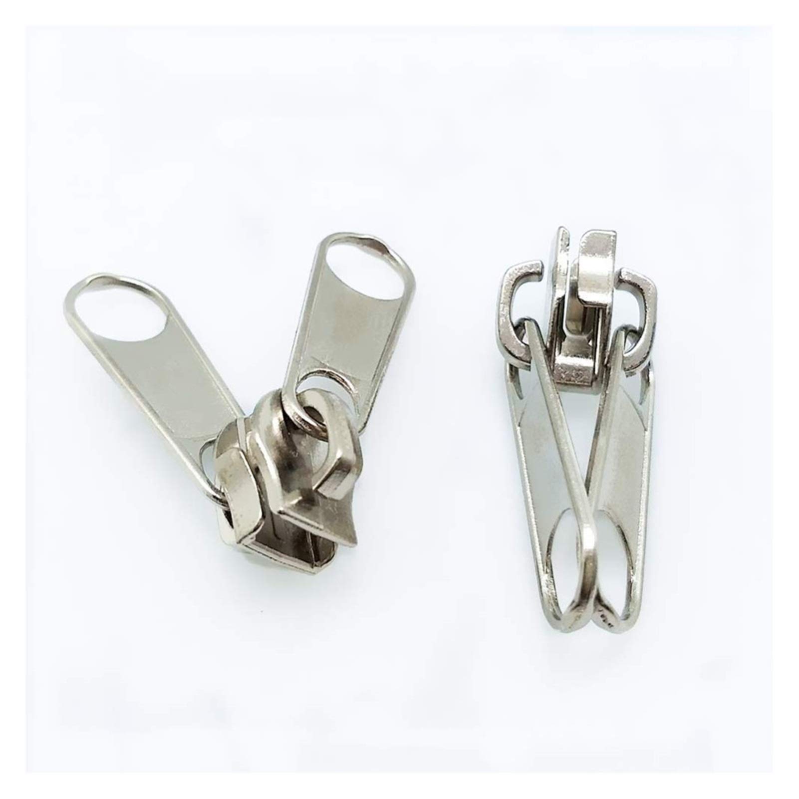 suwaki, Zamek błyskawiczny, prosty i stylowy 100 szt. 5# metalowy srebrny dwustronny nylonowy suwak suwakowy głowica ściągająca DIY rękodzieło torba bagażowa do szycia