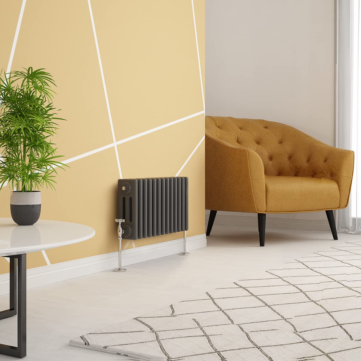 Warmehaus Traditional Radiator 3 Column Anthracite Horizontal 300x605mm โ image 1