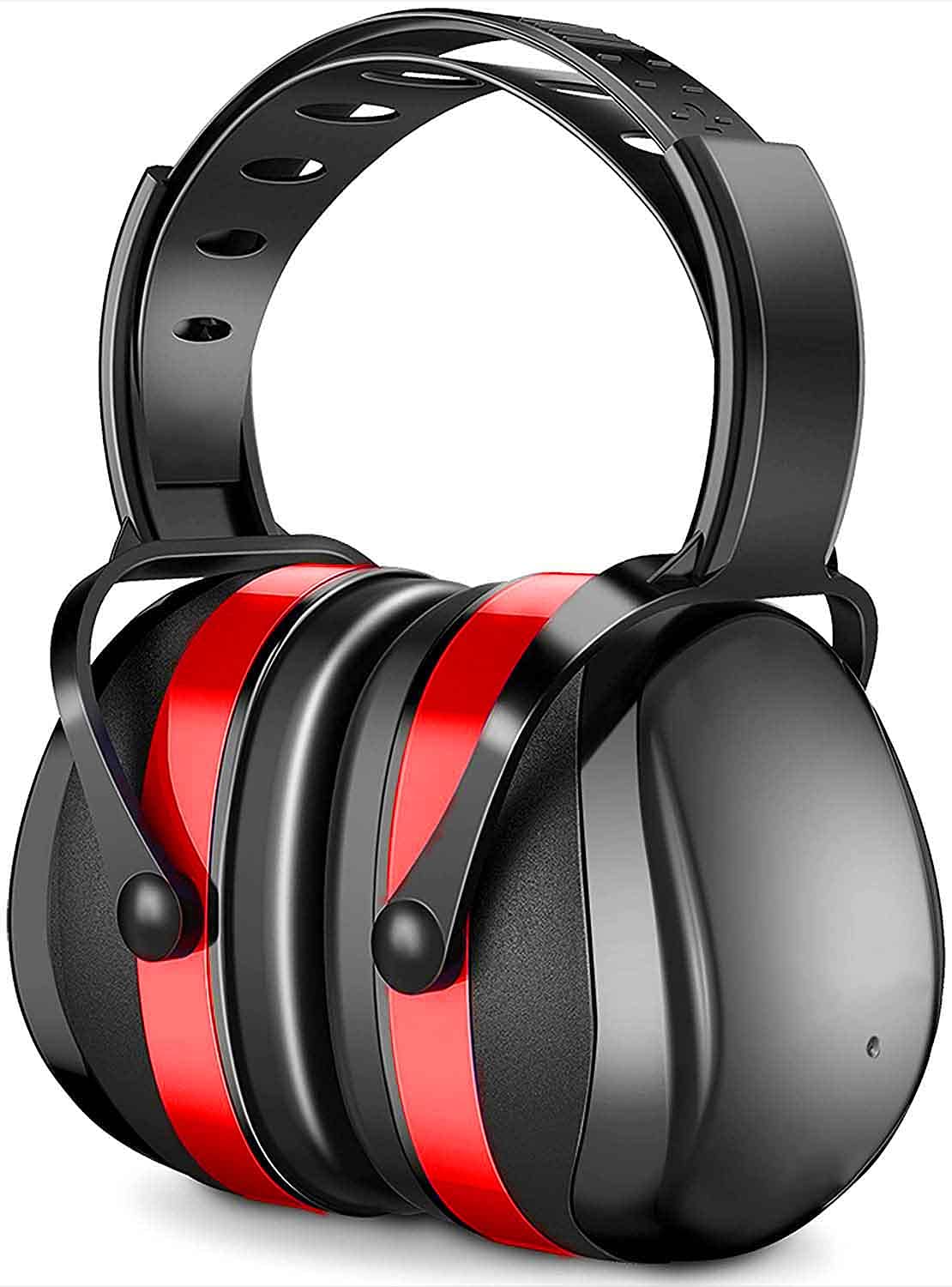 Yankuirui Red Ear Defenders Muffs Noise Uction Snr 34Db Safety Ear Protectors Provide Hearing Protection For Autism, Shooting, Construction, Yard Work, Machinery Work Mowing (Red)