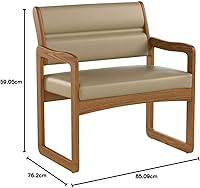 Vista 62 de Wooden Mallet Valley Bariatric Guest, Silla base de trineo, roble mediano