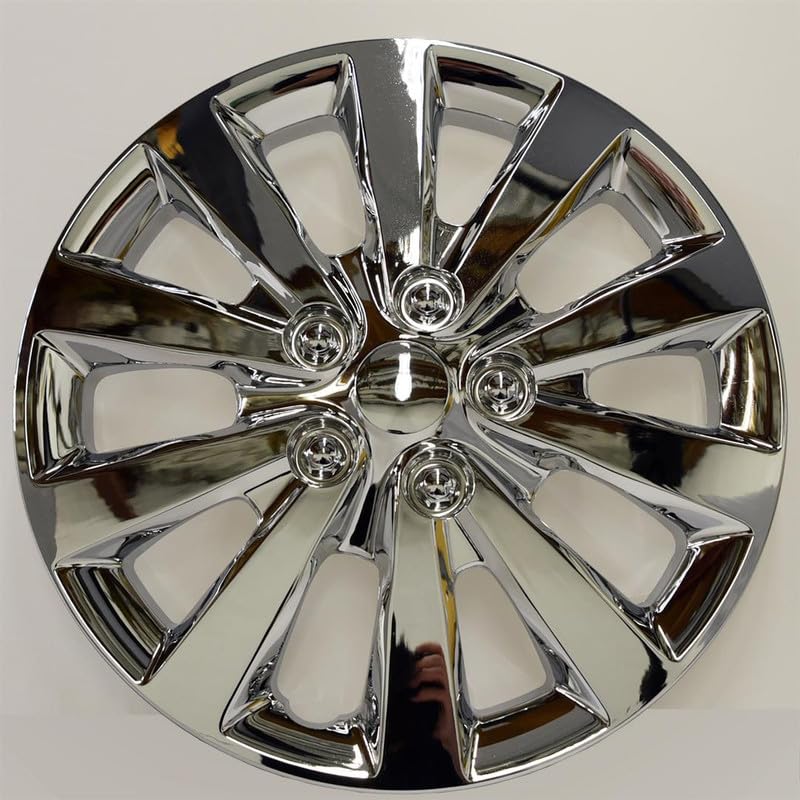 Fuel Rider 16 inch Chrome ABS Hubcap Wheel Covers Compatible with 2013-2019 Nissan Sentra (Set of 4) Wheelcovers for 16 inch Standard Steel Wheels- Auto Tire Cover Replacement Exterior Cap Cover