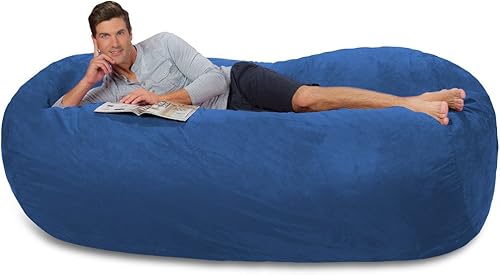 Miniatura 160 de Comfy Sacks - Puf de espuma viscoelástica de 7.5 pies, tumbona de piel sintética color negro Piel sintética, color negro,Piel sintética de color