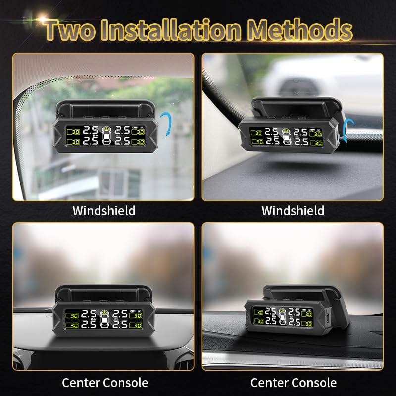 Tpms Sistema di monitoraggio della Pressione dei Pneumatici Solare for Auto con 4 sensori Display avviso Intelligente della Temperatura della Pressione dei Pneumatici Pressione Pneumatici