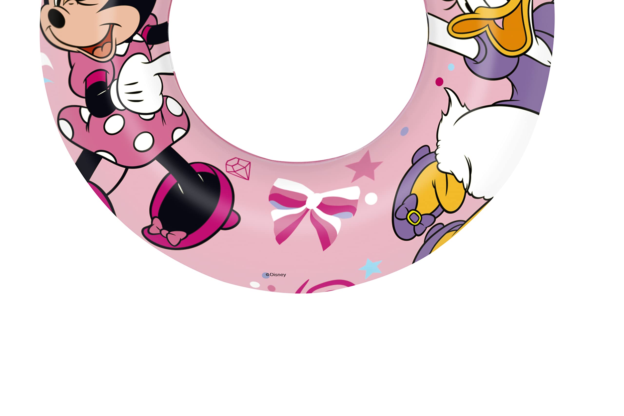 BESTWAY - Koło ratunkowe Minnie - Nadmuchiwane - 91040 - Różowe - Plastikowe - Średnica 11 cm - Zabawka dla dzieci i dorosłych - Gra na świeżym powietrzu - Basen - Dla dzieci od 3 lat