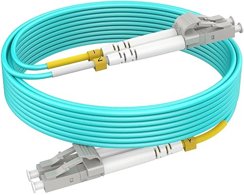 0.5m(1.6ft) OM4 LC LC Fiber Patch Cables MMF Multimode, Options 0.2m~153m(7in~500ft), MM Fiber Optic Cable Duplex, 50/125μm 40G/100G LSZH RamboCables