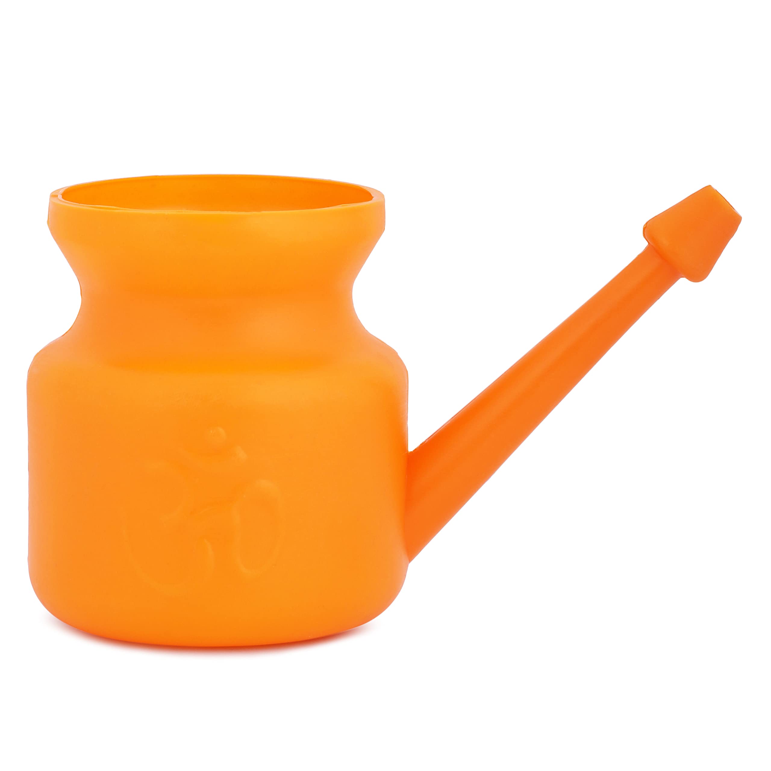 Dr. TORSO Ayurvedic jala Neti Pot om print 450ml for Sinus Congeston with 10 sachets of salt (orange)-picture-30