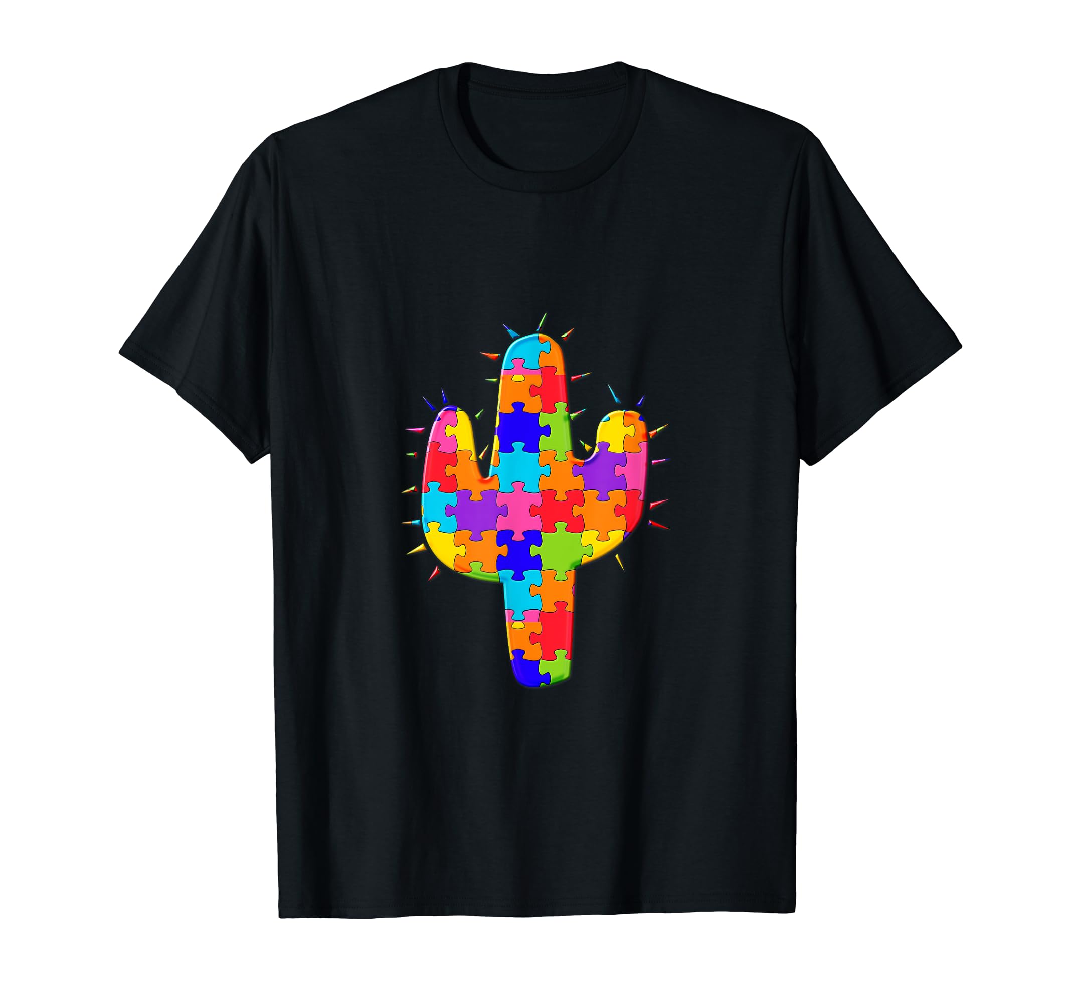 Cactus Cacti Desert Plant, Jigsaw Autism Puzzle T-Shirt