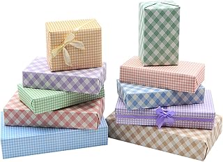 Classic Plaid Wrapping Paper, Popular Light Color in White Kraft Gift Wrapping Paper, 20x28 inches per sheet (10 sheets: 38 sq. ft. ttl.), Folded Paper for Families, Friends, Kids in Birthday, Wedding, Baby Shower, Congrats and Holiday