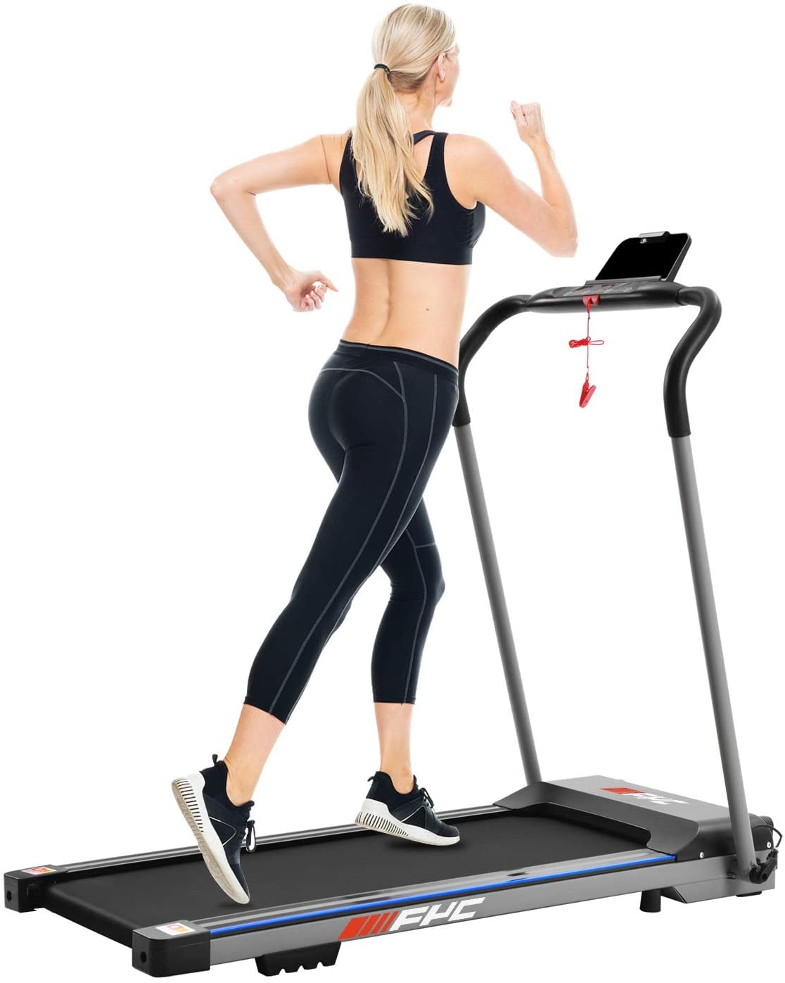 FYC Folding Treadmill for Home - Slim Compact Running Machine Portable Electric Treadmill Foldable Treadmill Workout Exercise for Small Apartment Home Gym Fitness Jogging Walking, No Installation