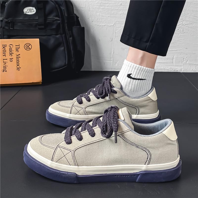 Men's Solid Color Canvas Strap Sneakers - Comfortable Daily Outdoor Shoes with Adjustable Fit2