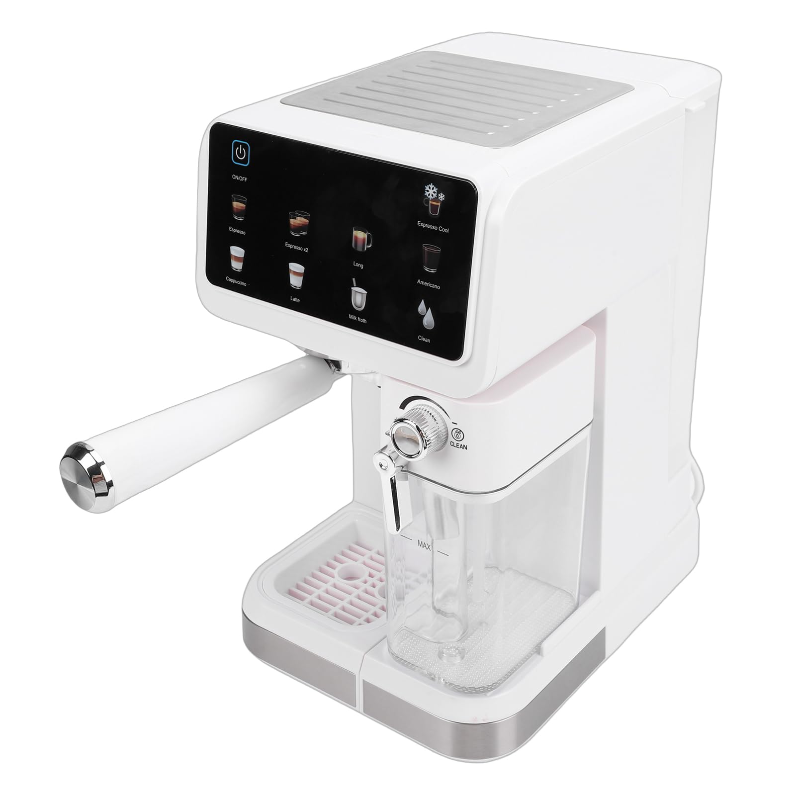 aqxreight Ekspres do Kawy 20 Barowy Ekstrakcja w Stałej Temperaturze 500 Ml Zbiornik na Mleko Panel Dotykowy Półautomatyczne Cappuccino do Użytku Domowego (wtyczka UE)