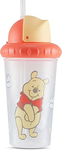 Miniatura 2 de Disney Vasos para sorber para niños y niñas  Paquete de dos vasos para sorber de 10 onzas con popote y tapa, botella de agua de viaje duradera a