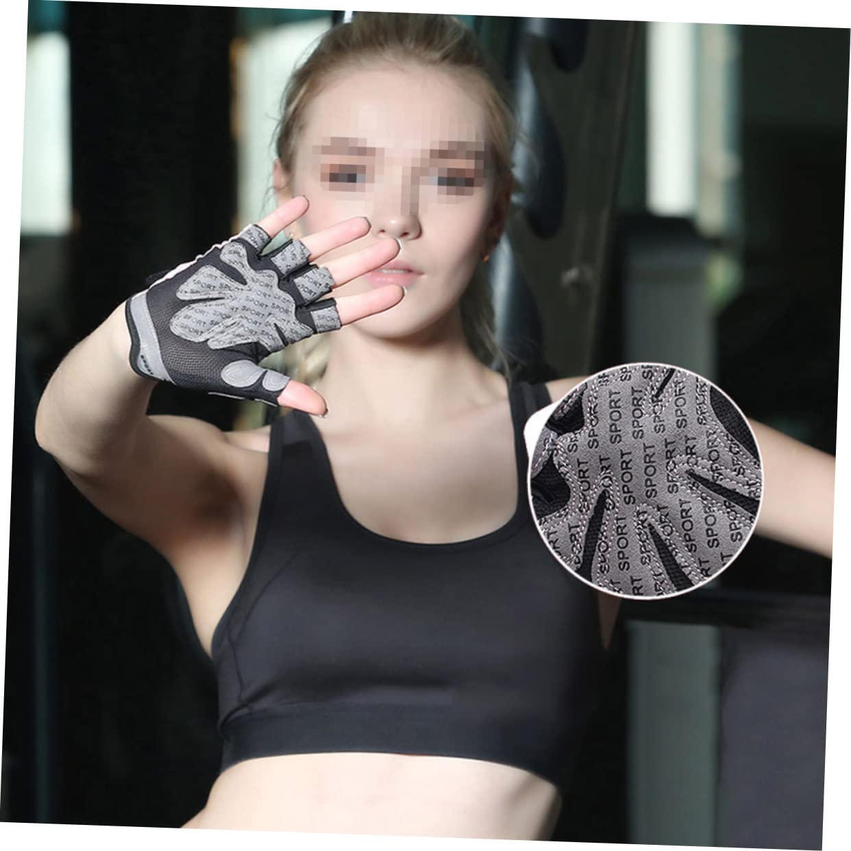 BESPORTBLE 3 Guantes De Entrenamiento para Mujer De Medio Dedo para Levantamiento De Pesas (Palma para Equipo De Fuerza)
