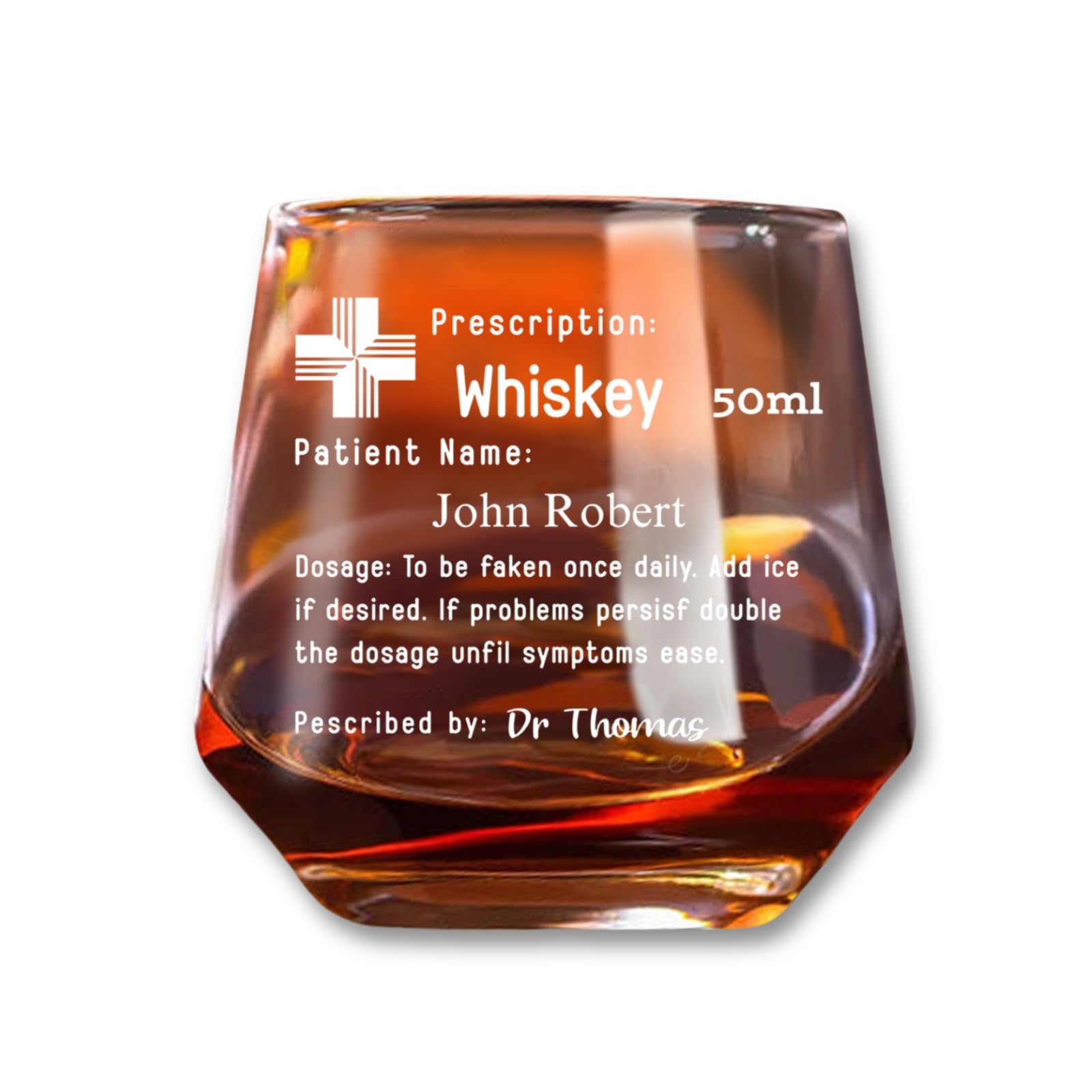 Personalized Prescription Whiskey Glass