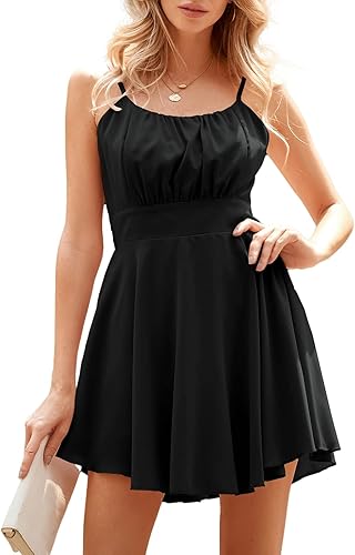 NALANISA Overol corto para mujer de verano de una pieza sin mangas fruncido elegante casual con vuelo para la playa 2023