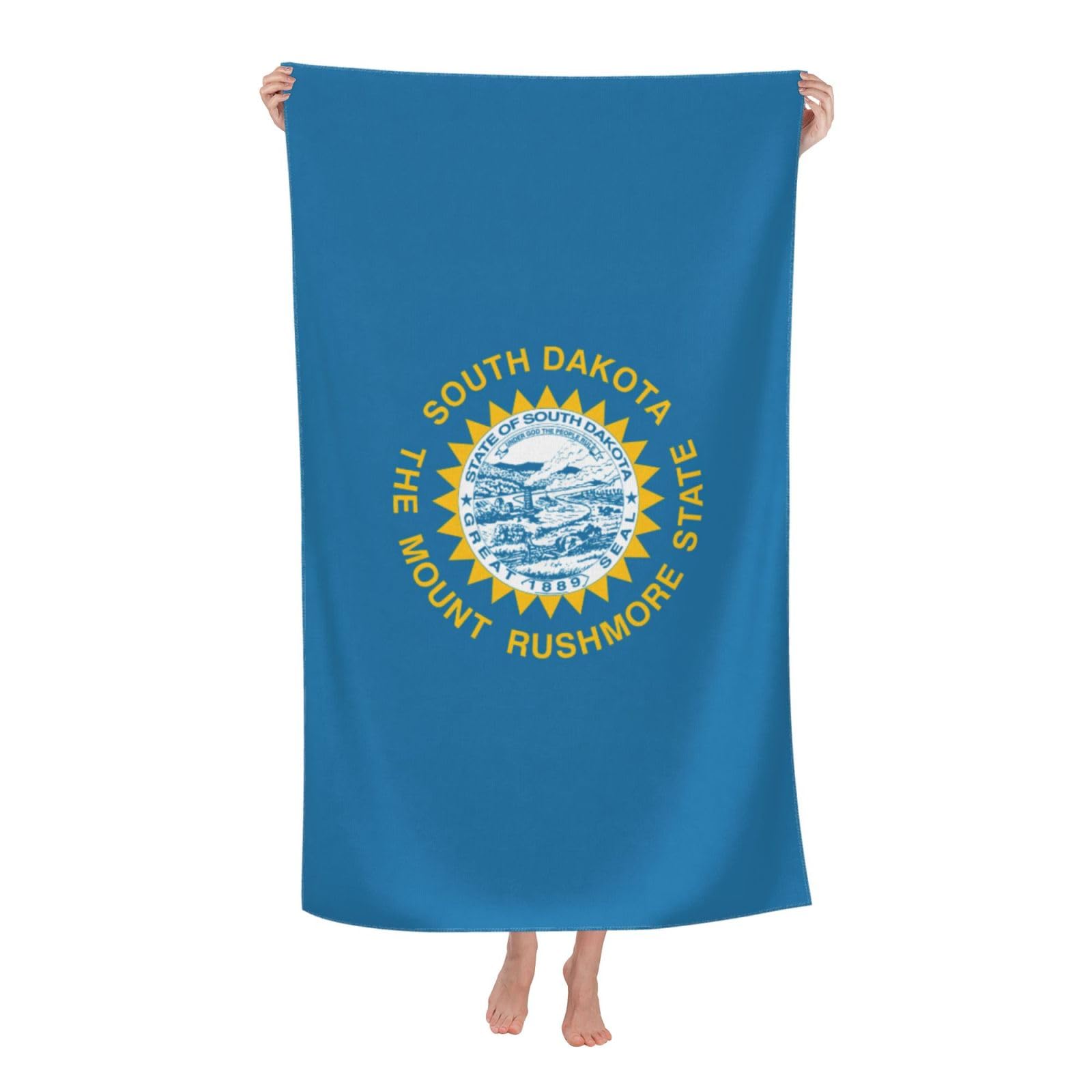 NImongt South Dakota Flag Print Oversized Adult Beach Towel For Travel Weekend Getaways Festivals Camping Trips