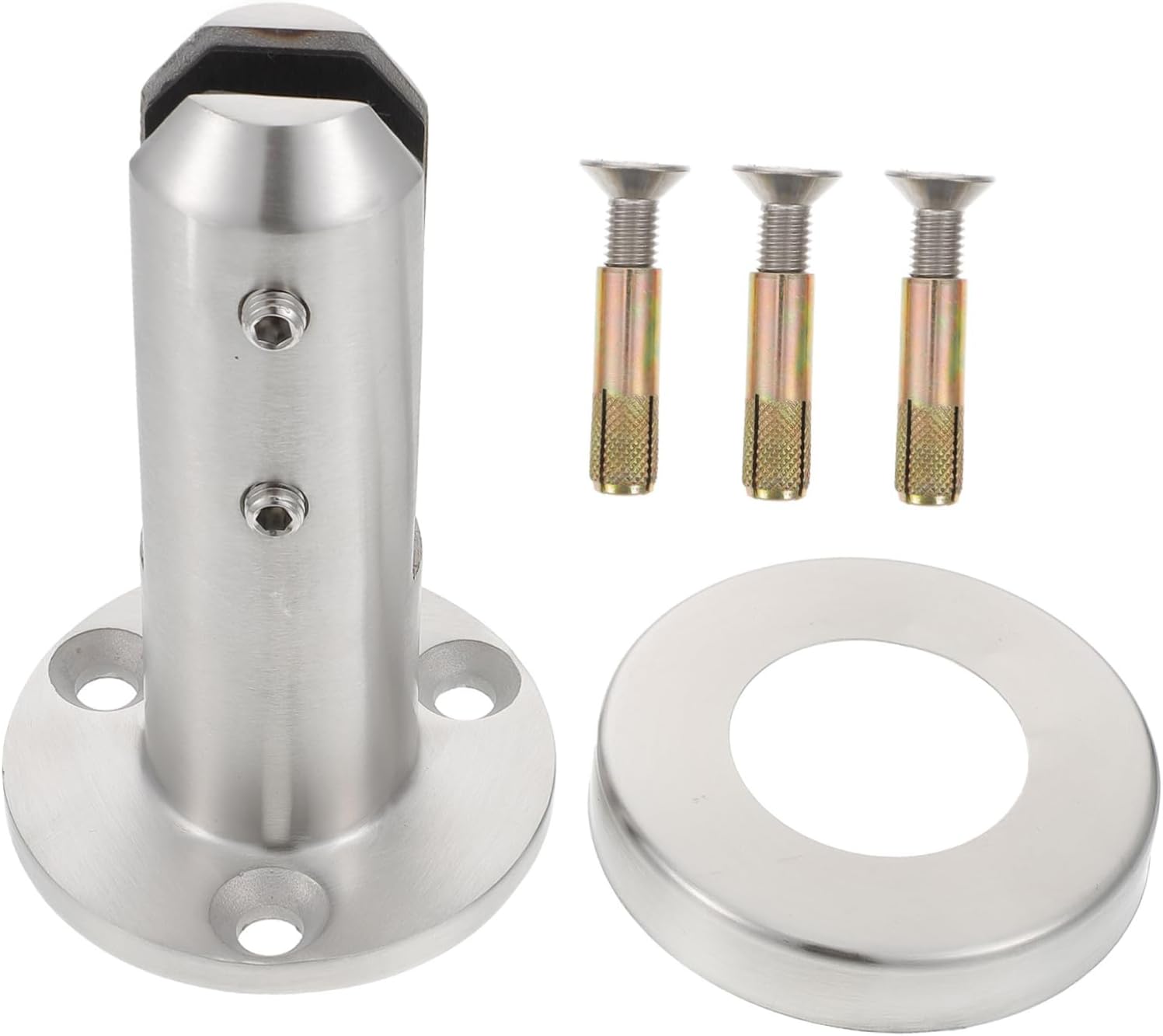 Stainless Steel Glass Panel Clamp for Balcony Fencing Stainless Steel Post for Swimming Pool and Stair Railings Sleek Matte Finish Base and Screws