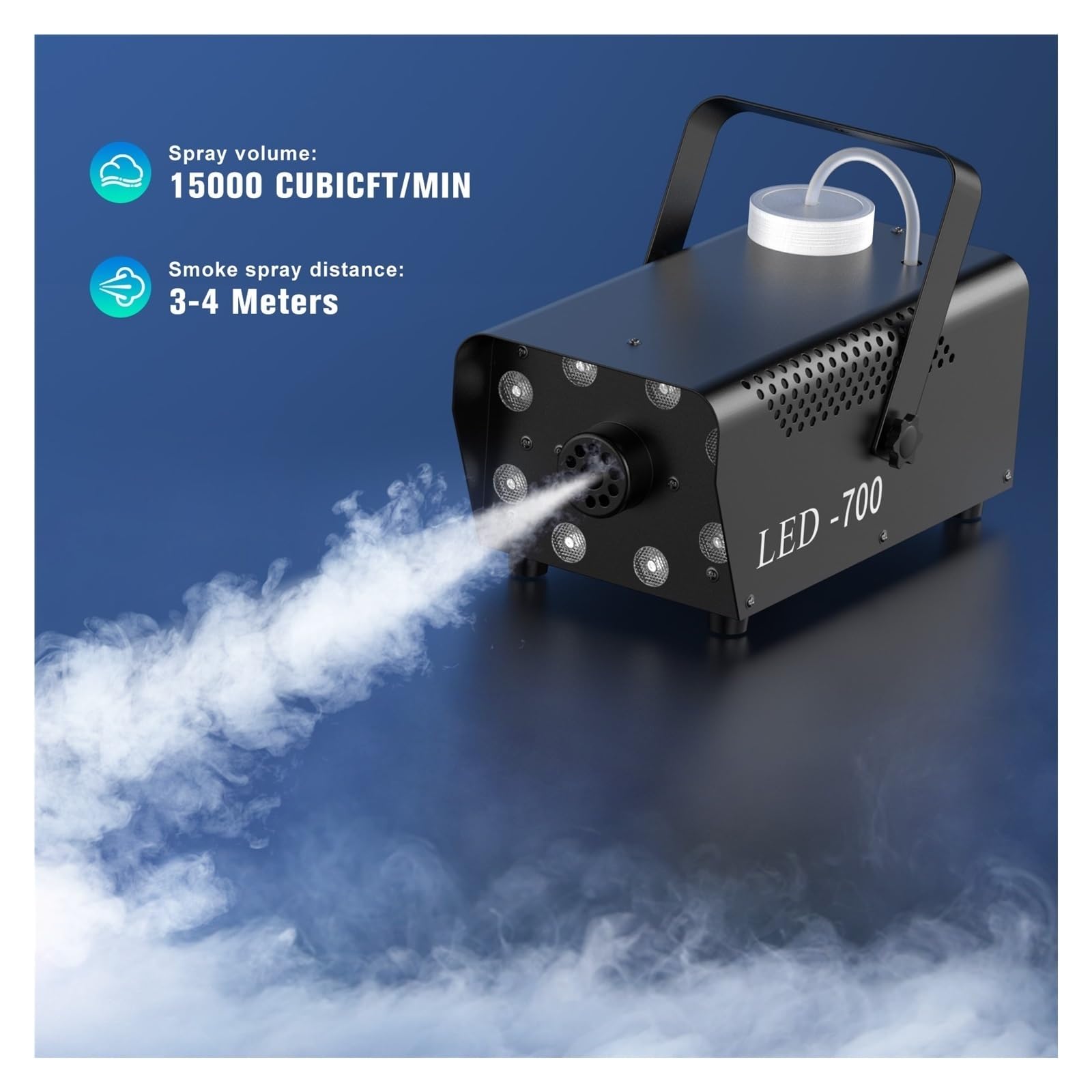 Maszyna Do Dymu 700W RGB 3w1 8LED Scena Kolorowy Spray Mgły Oświetlenie Sceniczne Wesele Bankiet Dyskoteka DJ Show Boże Narodzenie EnergooszczęDna Mocna