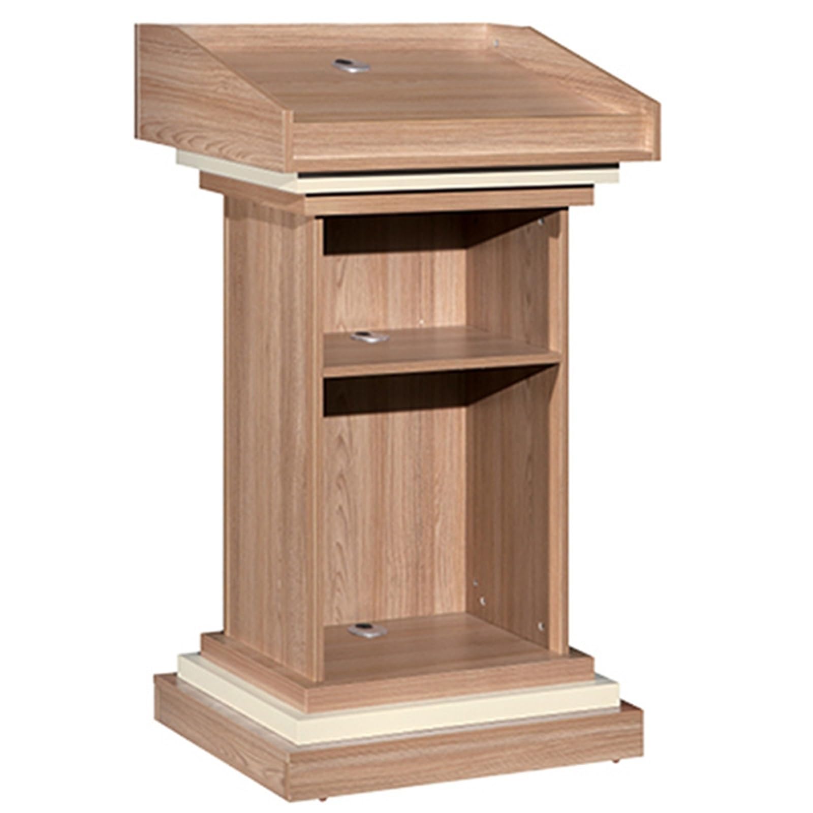 Pupitre de Conférence en Bois, Podium Debout avec Espace de Rangement et Trou pour Câble Pupitre de Conférence pour Église, Bureau, École(Natural)