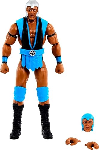 Mattel WWE Elite Collection Figura de acción y accesorios, serie #98 Farooq Asad coleccionable de 6 pulgadas con 25 puntos de articulación y manos