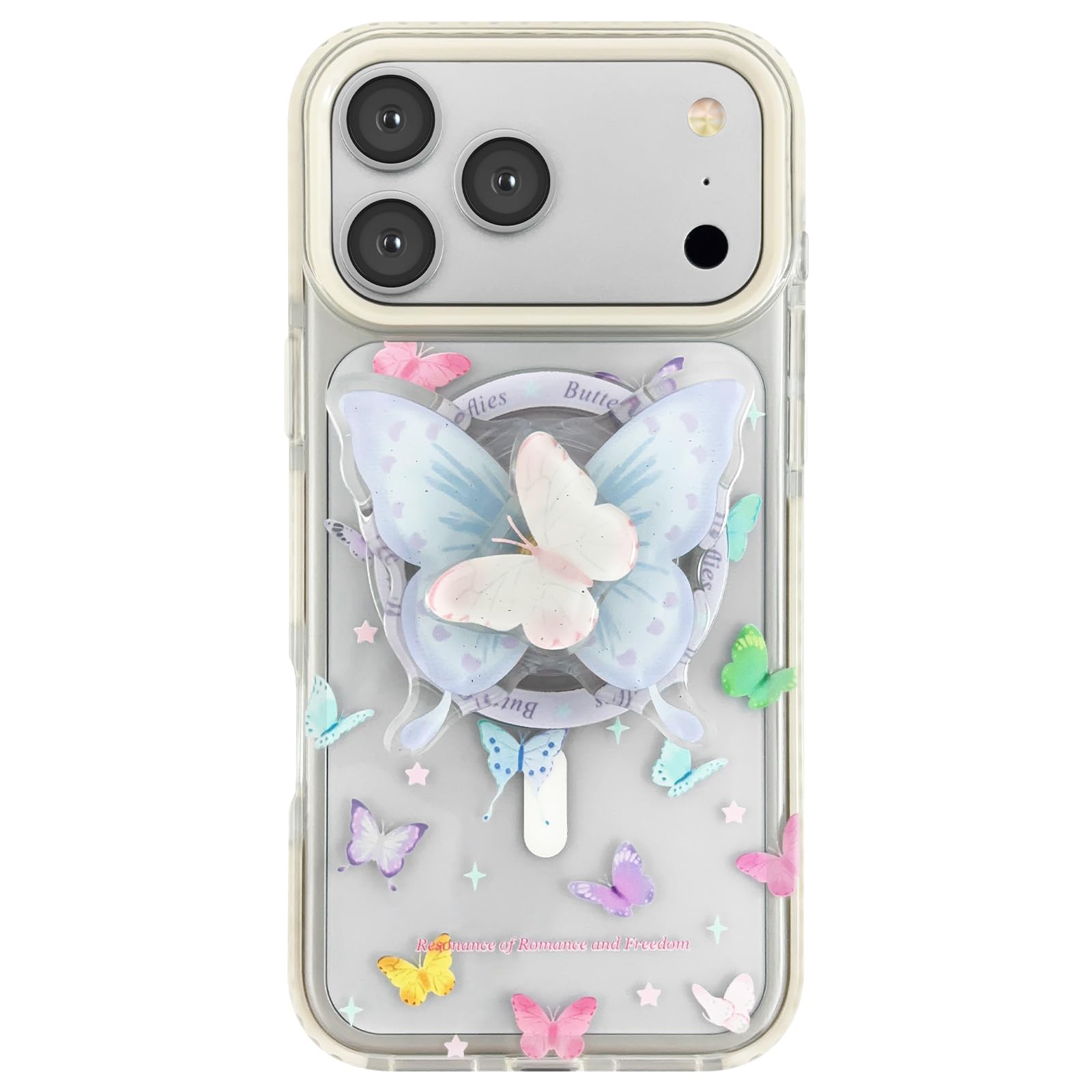 Coque iPhone 17 Pro Max MagSafe antichoc blanche motif papillon fille - 8