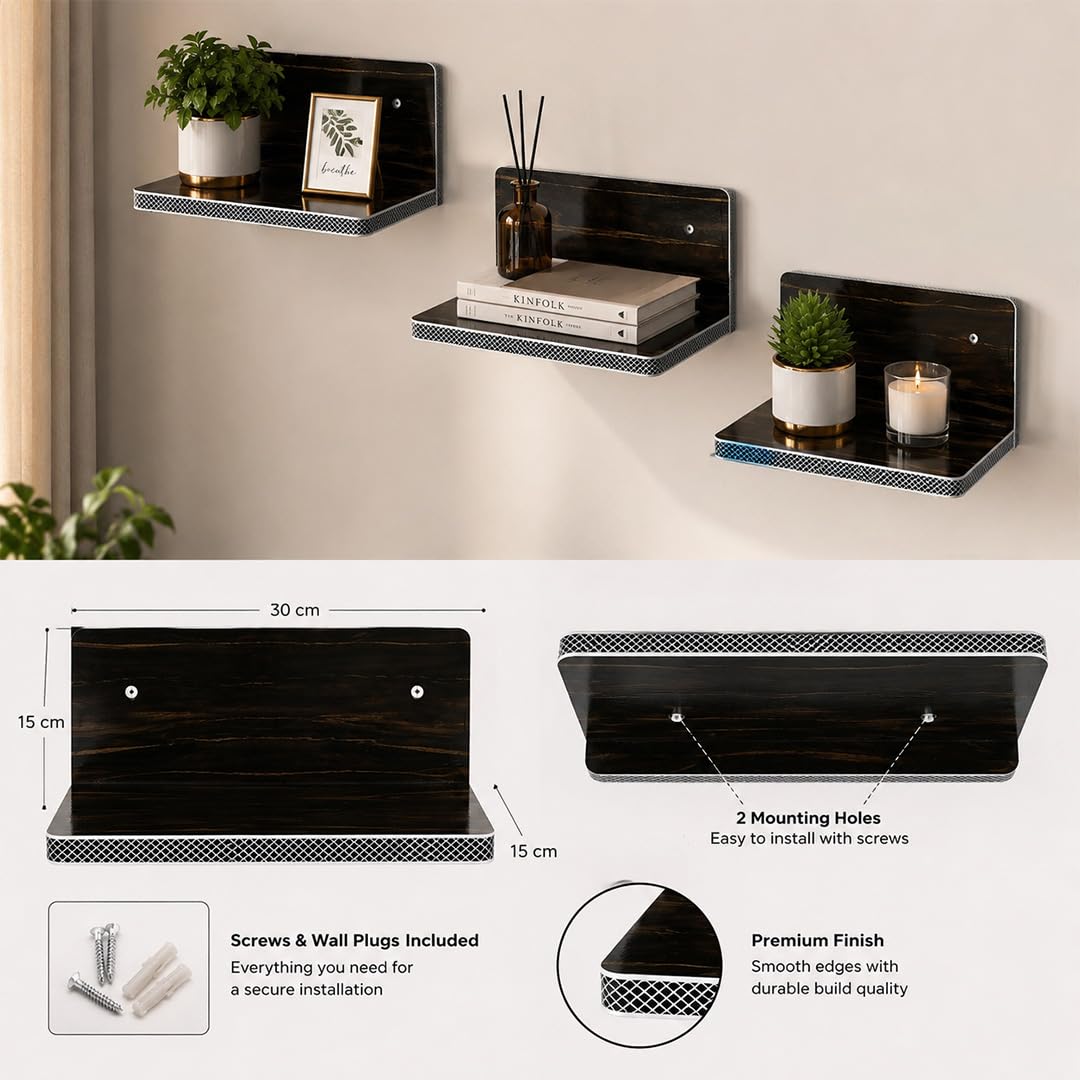 Ebony Wood-Grain L-Shaped Display Riser 1