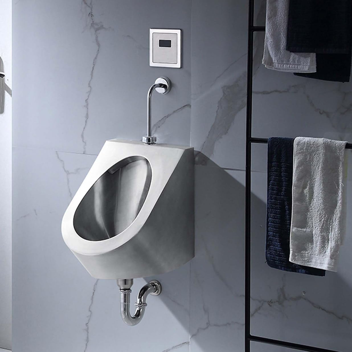 Orinatoio commerciale da uomo, ad alta efficienza, orinatoio per adulti in acciaio inox, a induzione automatica a parete per casa/hotel/bar/Ai,