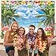 BUTEN Sommer-Hintergrund für Hawaii-Strand-/Ozean-Fotografie 208,3 x 152 cm Blauer Himmel Meer Tropische Palmen Hintergrund für Aloha Luau Party-Dekorationen Banner