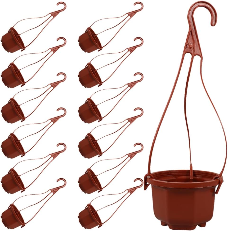 Yardwe 24sets Hanging Flower Pots Drainage Sturdy Indoor for Home Decor Versatile Plant Hanging Baskets for Office Room and Garden